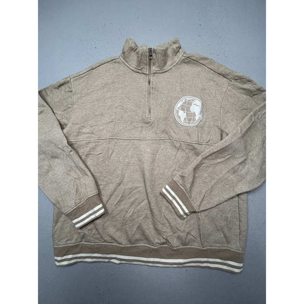 Original Use Quarter Zip Sweatshirt Cotton Blend Tan XL Mens